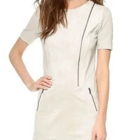 BCBG MAXAZRIA Heather Blocked Faux Suede Dress - Picture 1 of 6